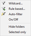 visual filter menu