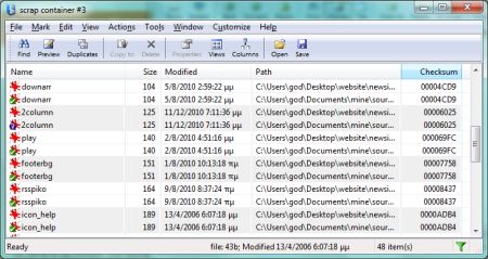 duplicates detector: identical files grouped in bands