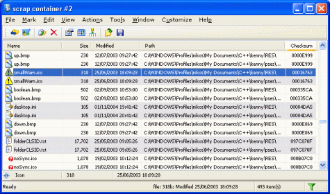 duplicates detector: identical files grouped in bands
