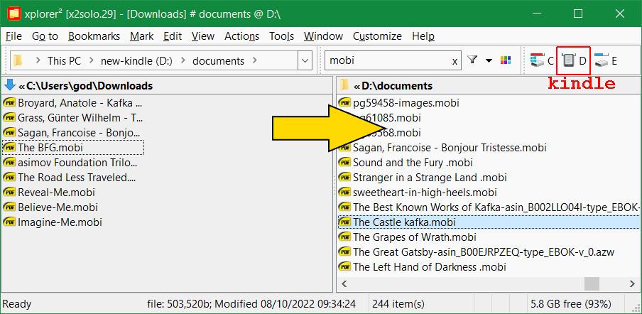 kindle as an external drive