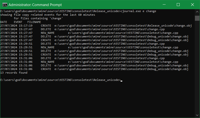 cjournal command line