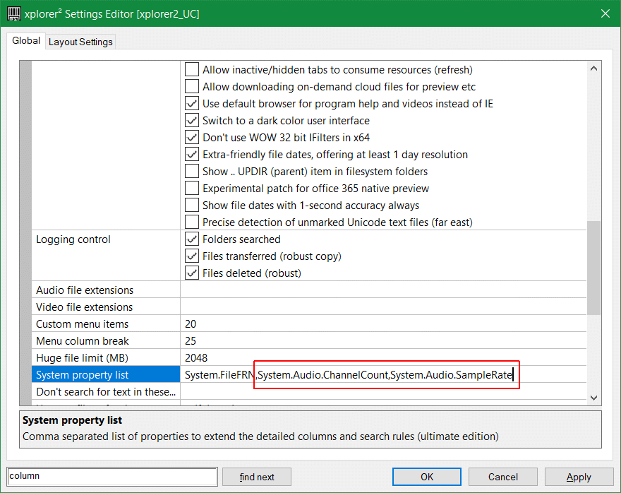 advanced settings