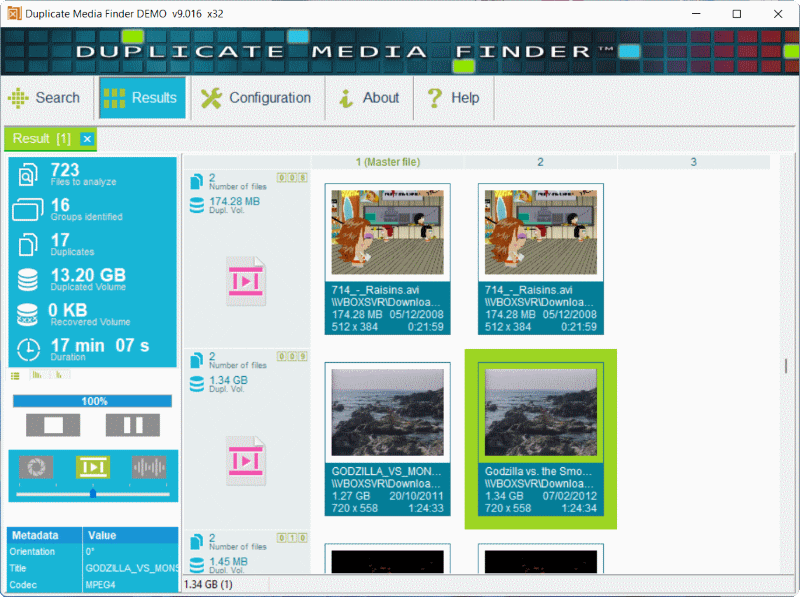 Duplicate Media Finder main window