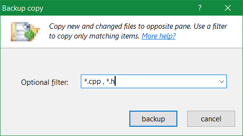 backup dialog