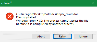 copy error