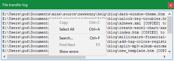 error log